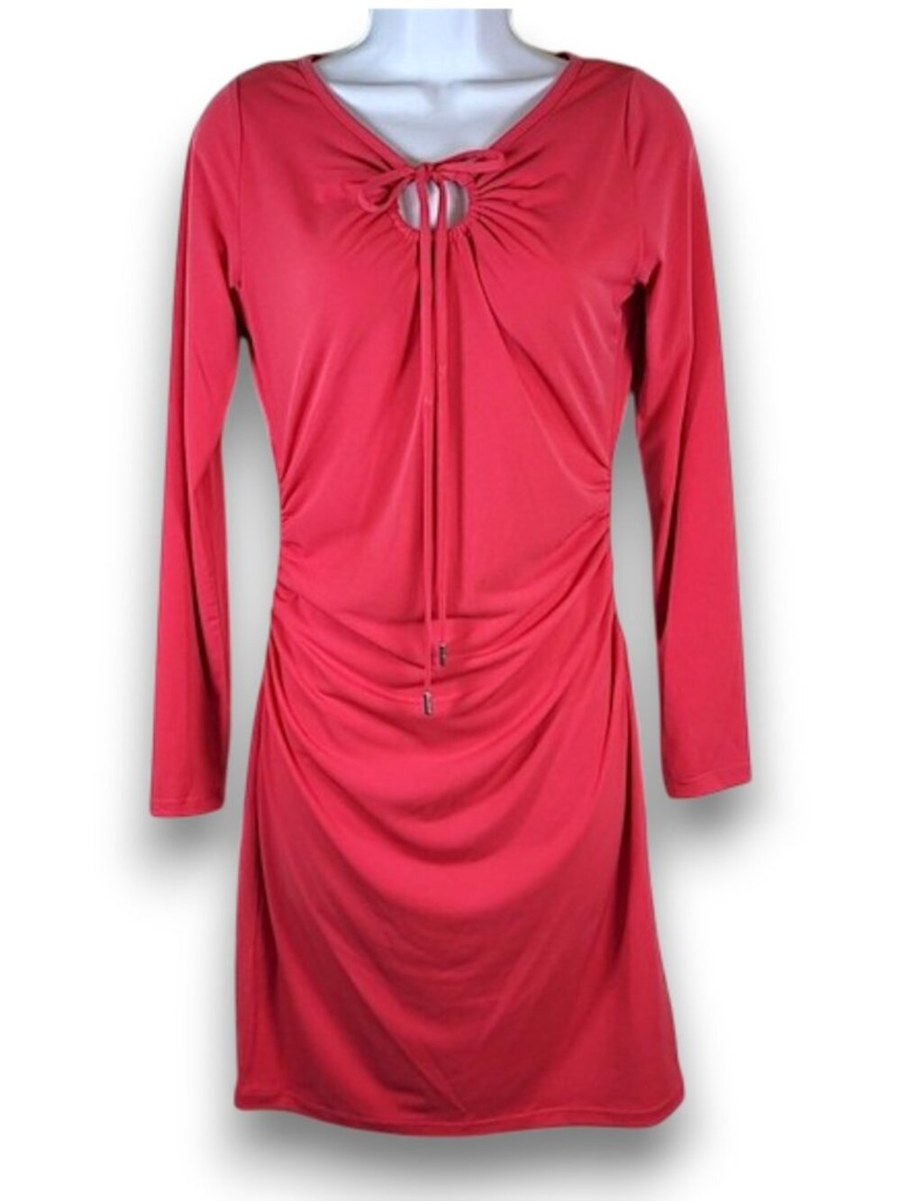 Michael Michael Kors Coral Tie Neck Mini Dress NWT - Size S - Picture 4 of 10